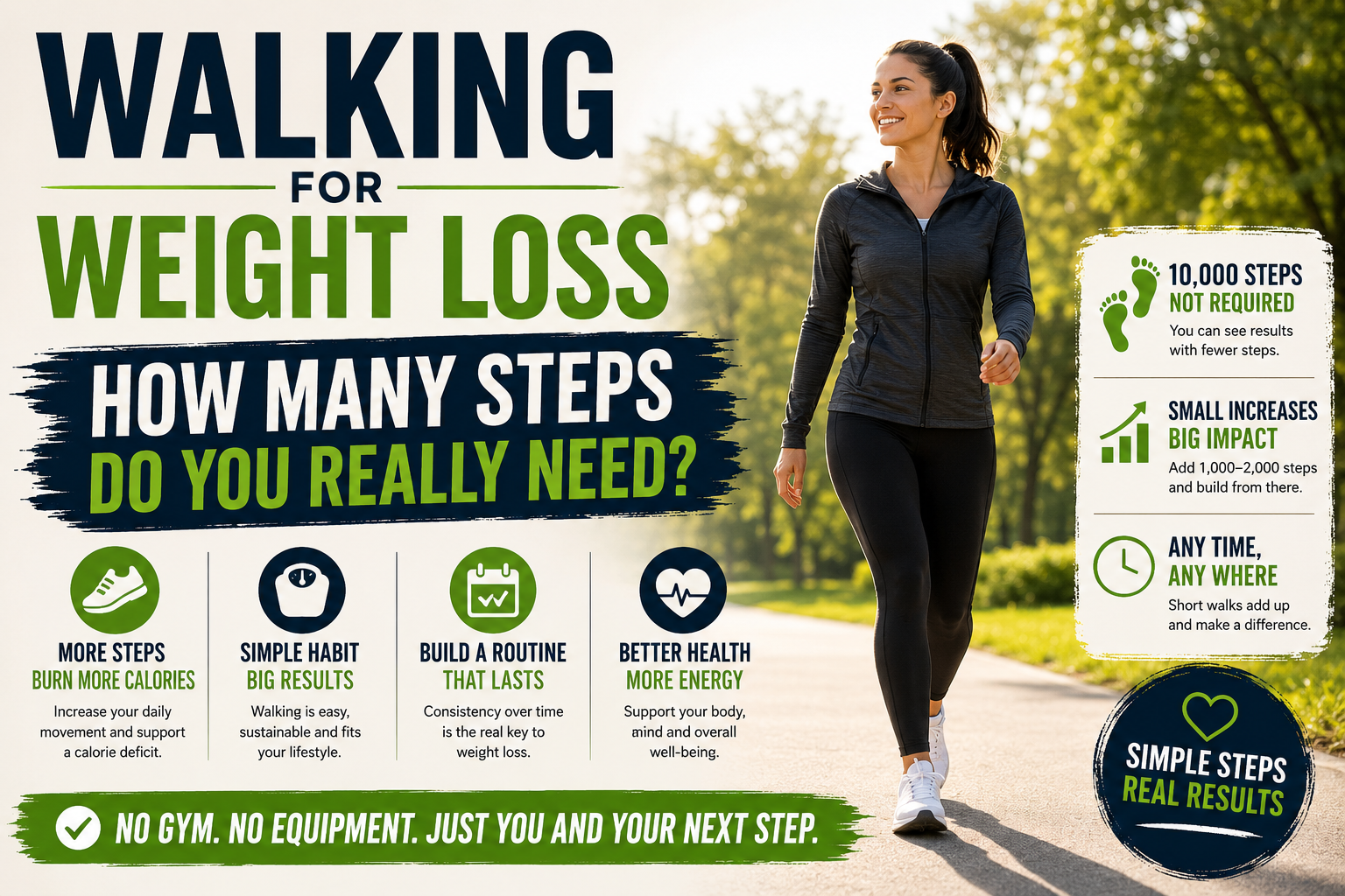 Walking for weight loss – simple daily step routine